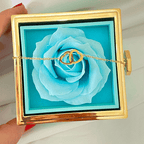 Colar Dois Corações + Caixa Rotativa de Brinde