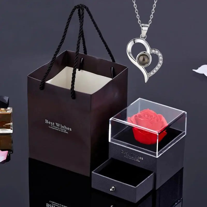 Colar Eu Te Amo 100 Idiomas + Caixa Personalizada