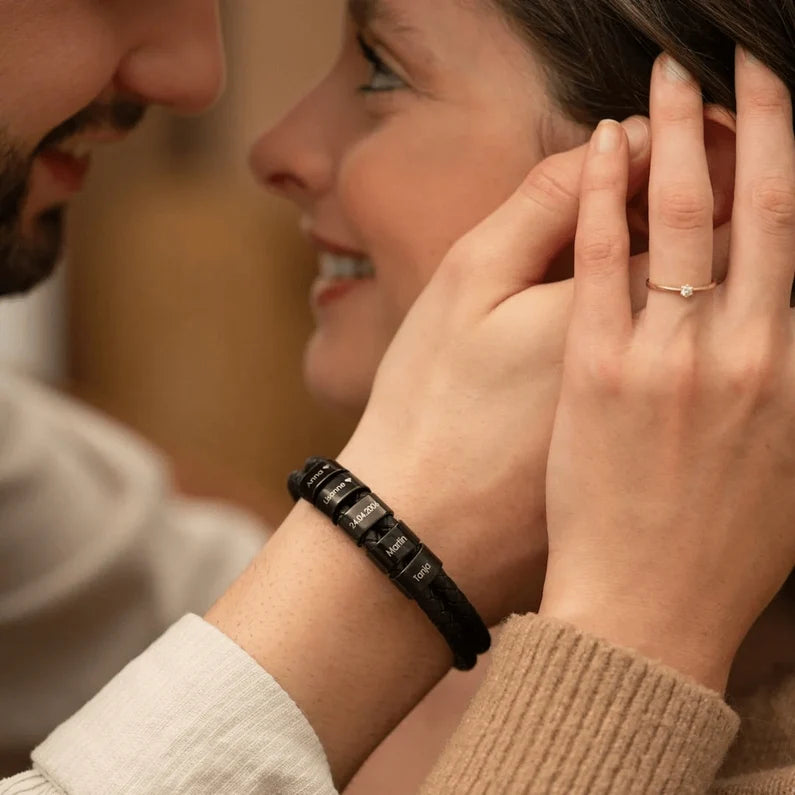 Bracelete Masculino Personalizável com nomes | Especial Dia dos Pais - 40% OFF