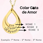 Colar Gota de Amor Personalizado Banhado