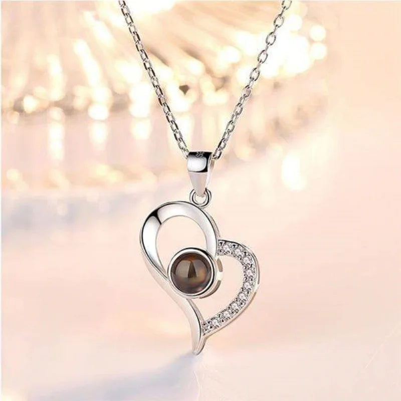 Colar Eu Te Amo 100 Idiomas + Caixa Personalizada