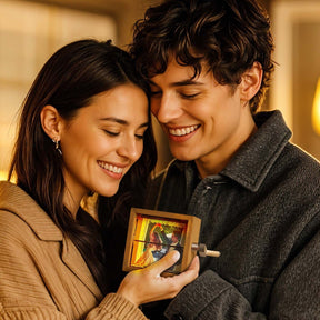 Porta-Retrato Flipbook Personalizado com Luz – Álbum Mecânico de Manivela