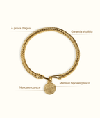 Bracelete Pingente São Bento Banhado em Ouro 18K
