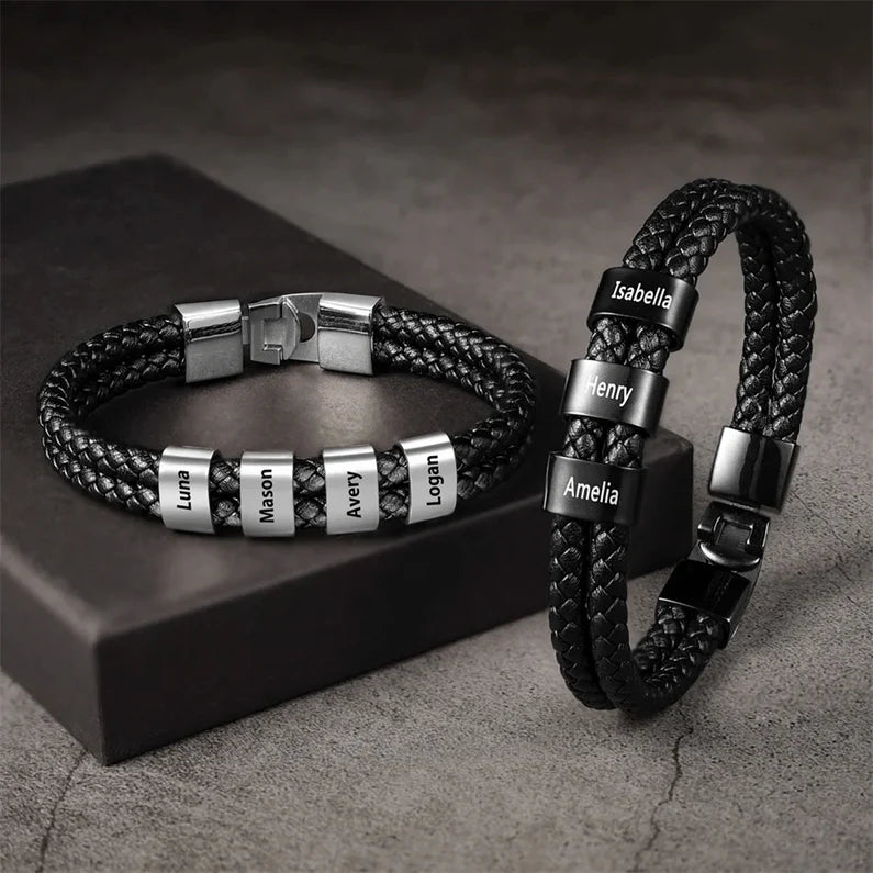 Bracelete Masculino Personalizável com nomes | Especial Dia dos Pais - 40% OFF