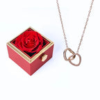 Colar Dois Corações + Caixa Rotativa de Brinde