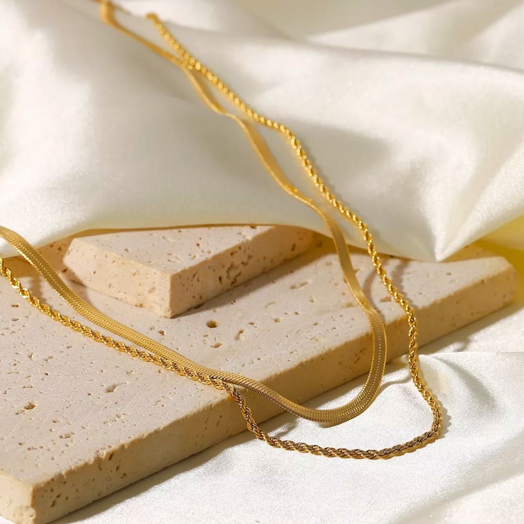 Mix Colar Carolina Banhado em Ouro 18k