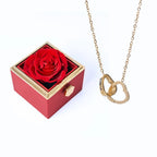 Colar Dois Corações + Caixa Rotativa de Brinde