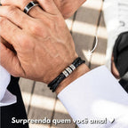 Pulseira Couro Personalizável - Aço Inoxidável | Especial dia dos Pais - 50% OFF