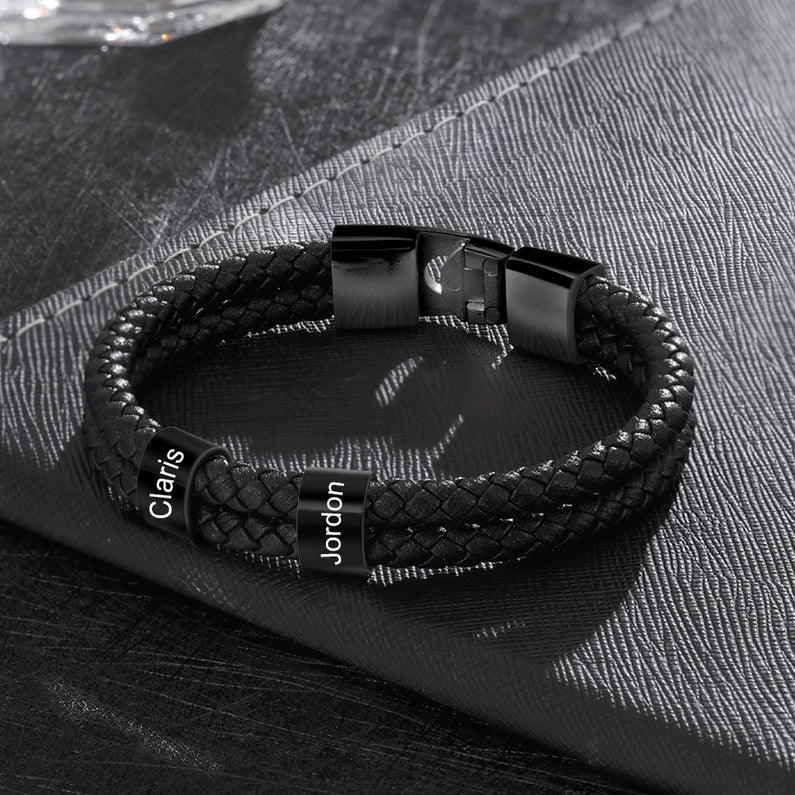 Bracelete Masculino Personalizável com nomes | Especial Dia dos Pais - 40% OFF